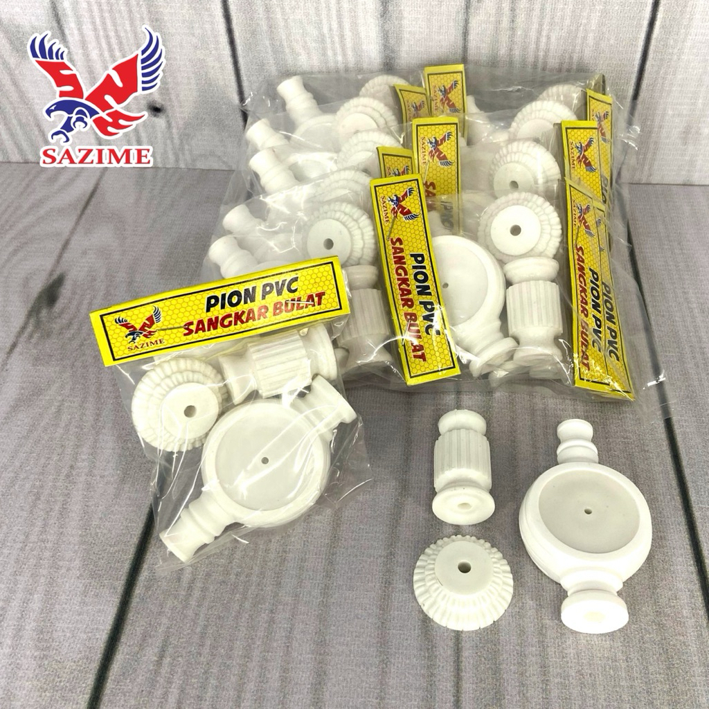 (GROSIR 1 PACK ISI 10 SET) PION PVC UNTUK AKSESORIS SANGKAR BULAT MURAI BATU / KACER / ANIS DLL