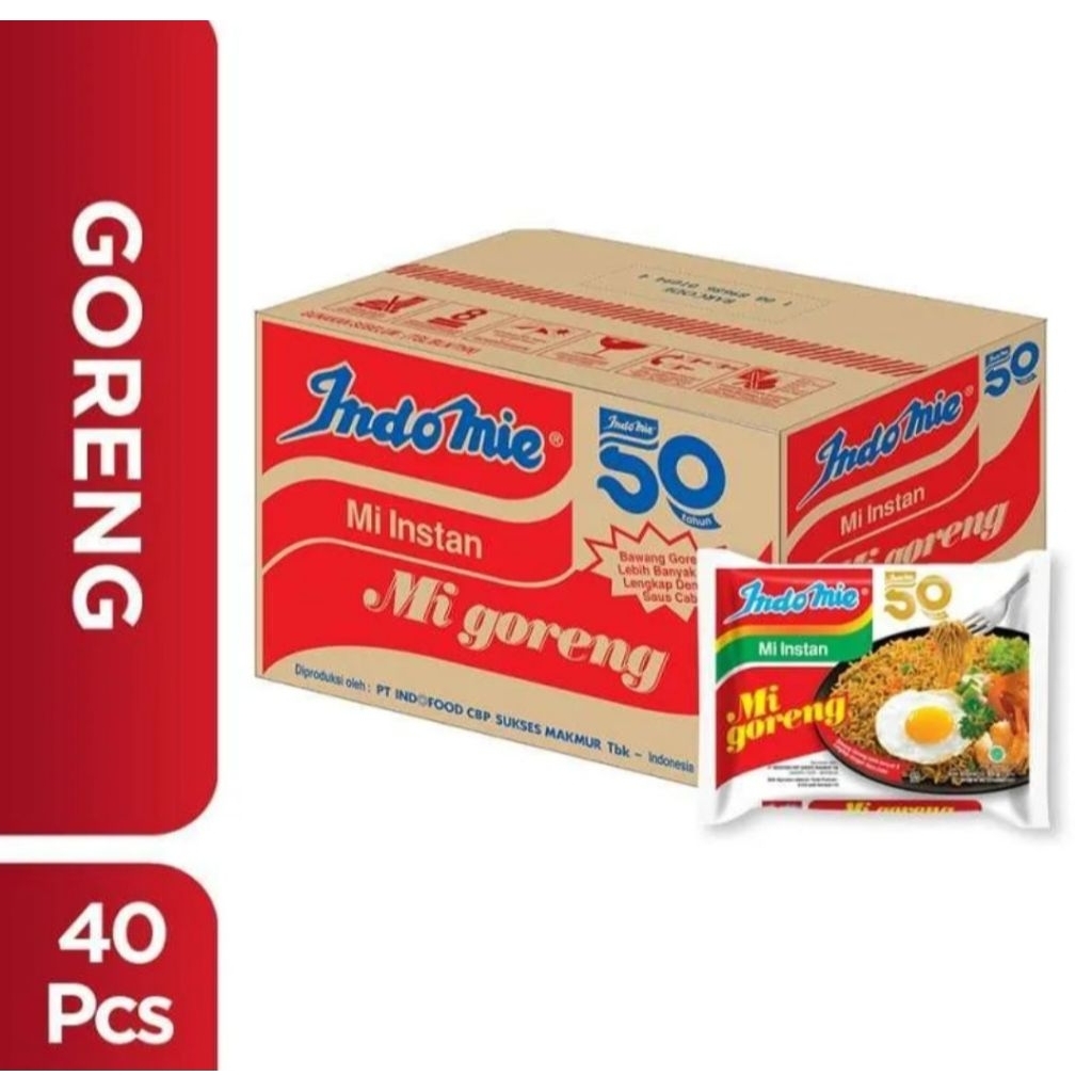 

Indomie Goreng Mie Instan 85 g [ 1 Karton Isi 40 Pcs ]