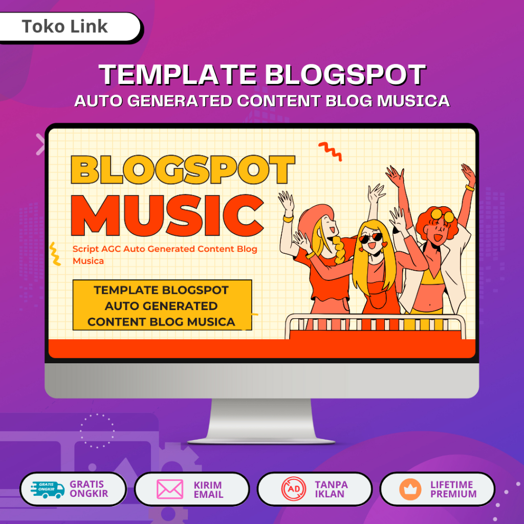 Template Blogspot Auto Generated Content Blog Musica - AGC Script
