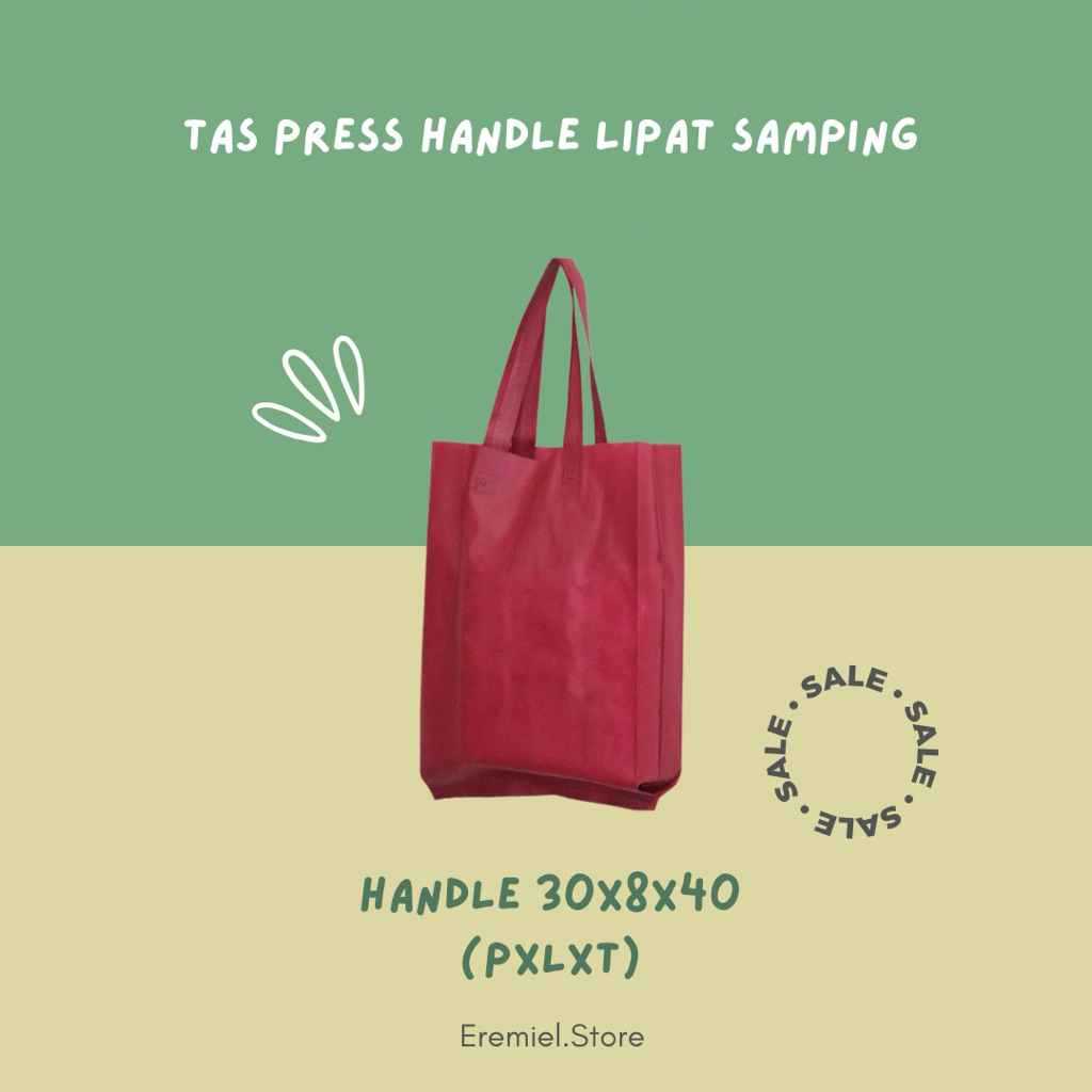 

(Harga 1 PCS) Tas Spunbond tali 30x40 60gsm / Tas press tali 30x40 / Goodiebag / Tas Handle / Tas Press / Spunbond / Tas hajatan