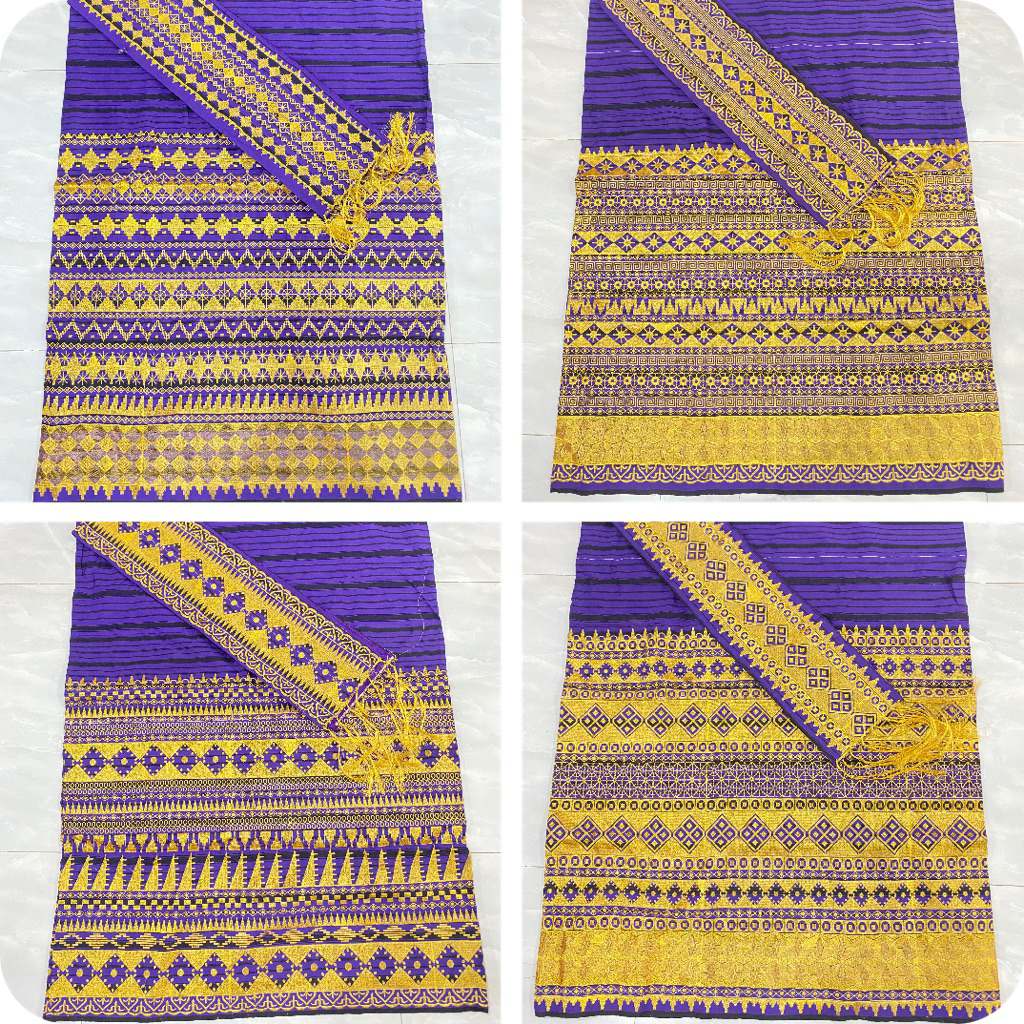 tapis lampung tenun bordir berbagai motif warna ungu