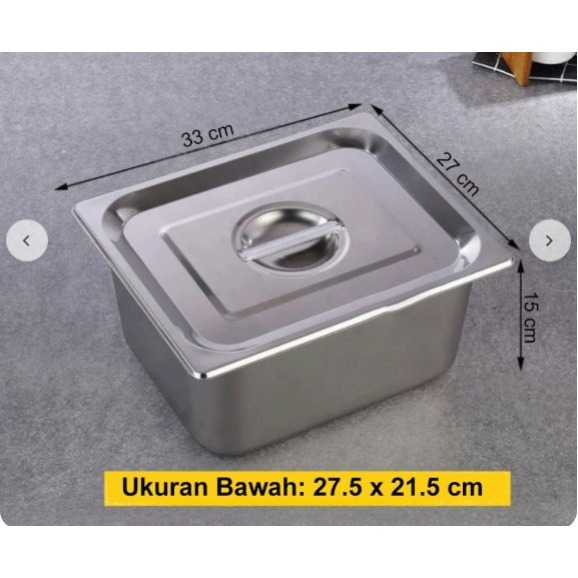 FOOD PAN STAINLESS dan TUTUP