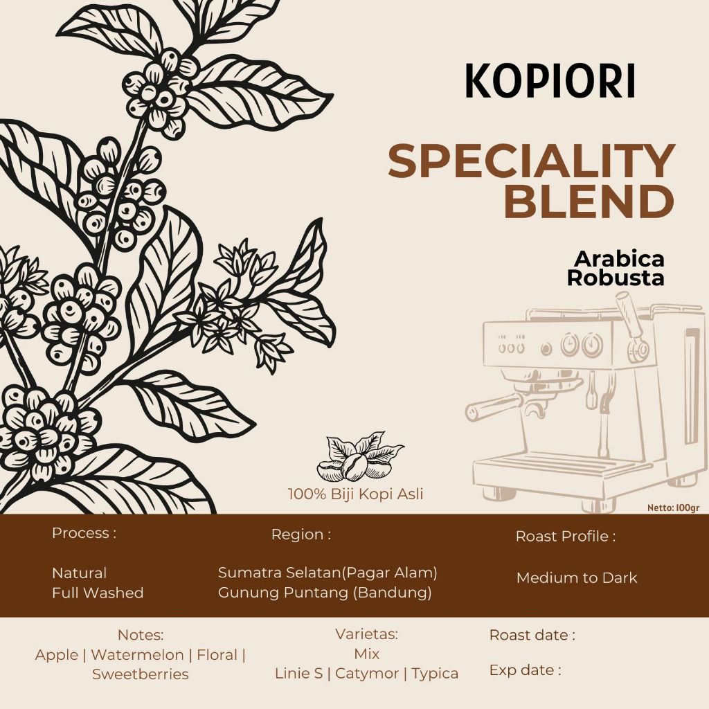 

KOPIORI Spesial Blend Pagar Alam (Sumatra) x Gunung Puntang (Bandung)