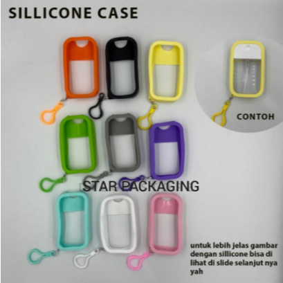 Silicone Case Botol Pocket Card Hand Sanitizer Spray + Gantungan