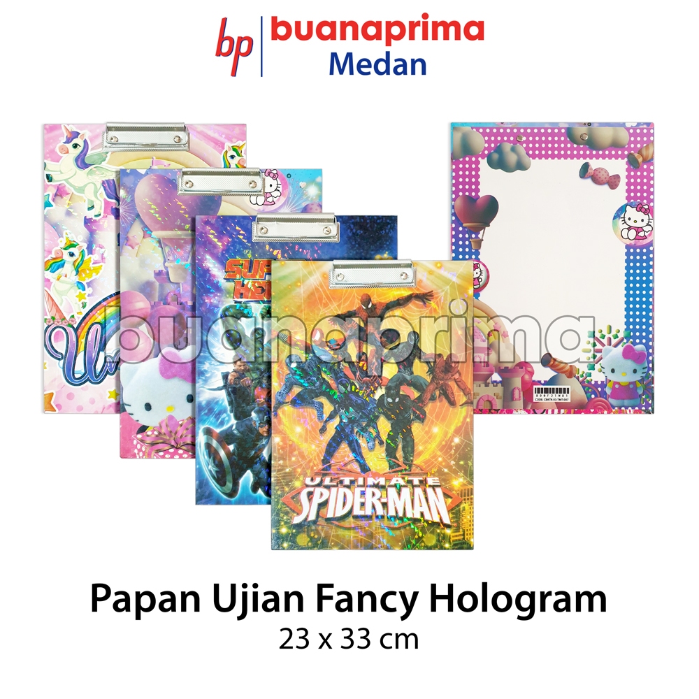 

PAPAN UJIAN WHITEBOARD Fancy Hologram Karakter Film Kartun Folio Motif Cewek Cowok Papan Jalan Clipboard Alas Kayu