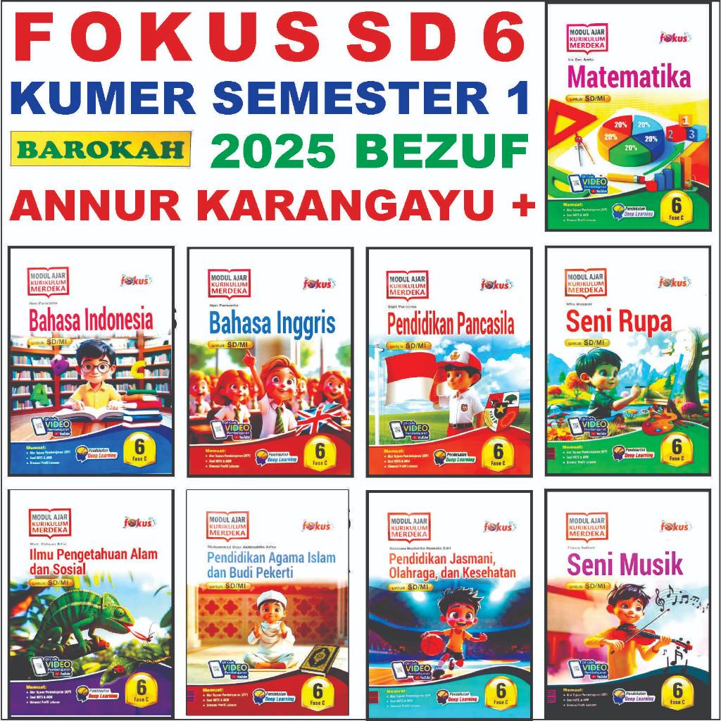 Bazuf6 Buku Lks Sd Kelas 6 Soal Ulangan Kurikulum Merdeka  Modul Ajar FOKUS Barokah Latihan Buku Pak