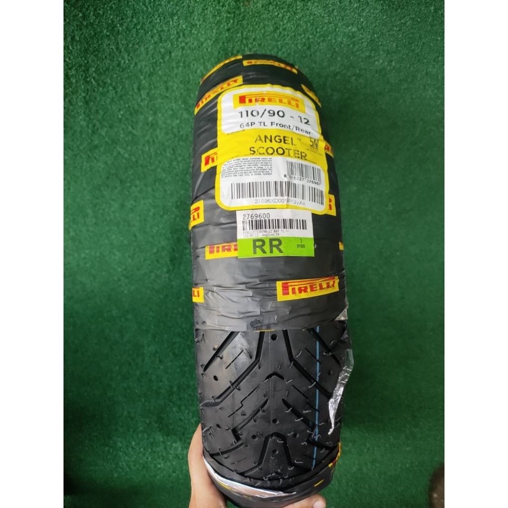 BAN LUAR PIRELLI 110/90 RING 12 ANGEL SCOOTER FRONT REAR TUBELESS BAN RING 12 110/90 PIRELLI ANGEL S
