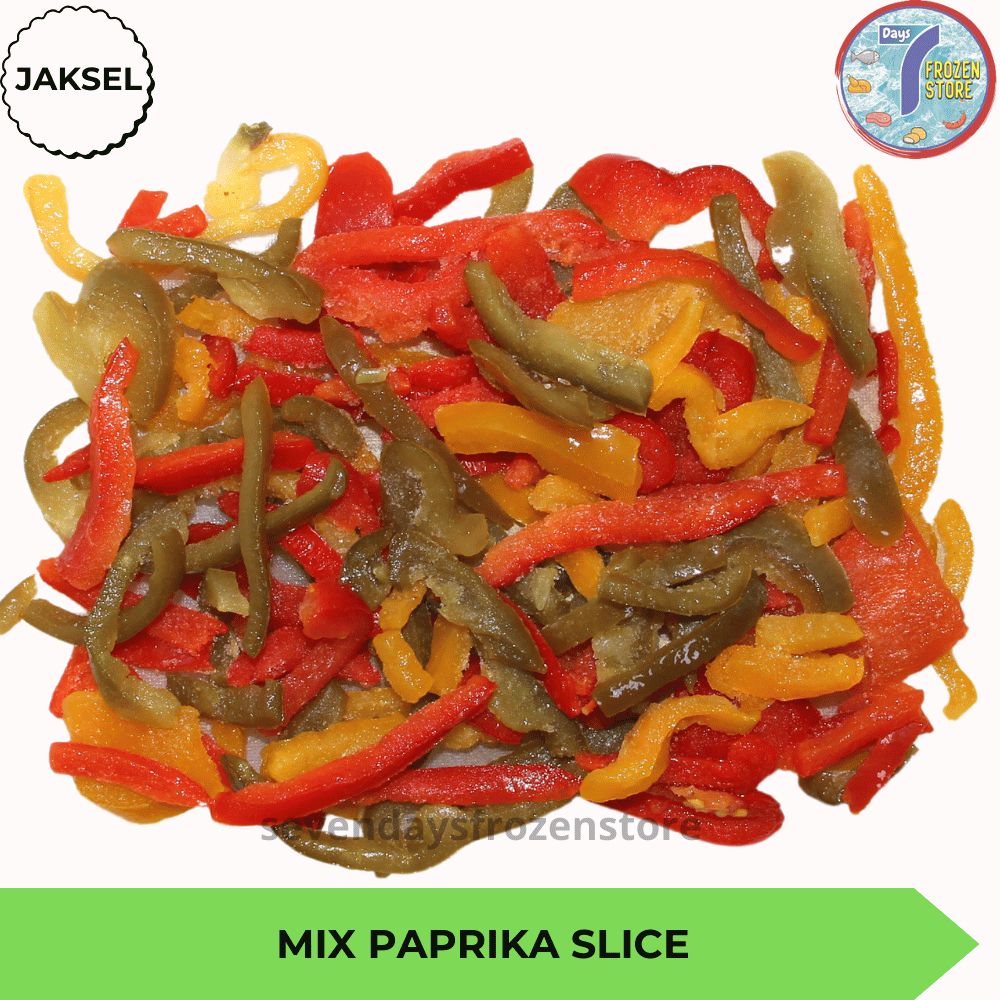 

Mix Paprika Iris Mix Bell Pepper Slice Merah Kuning Hijau Beku Frozen