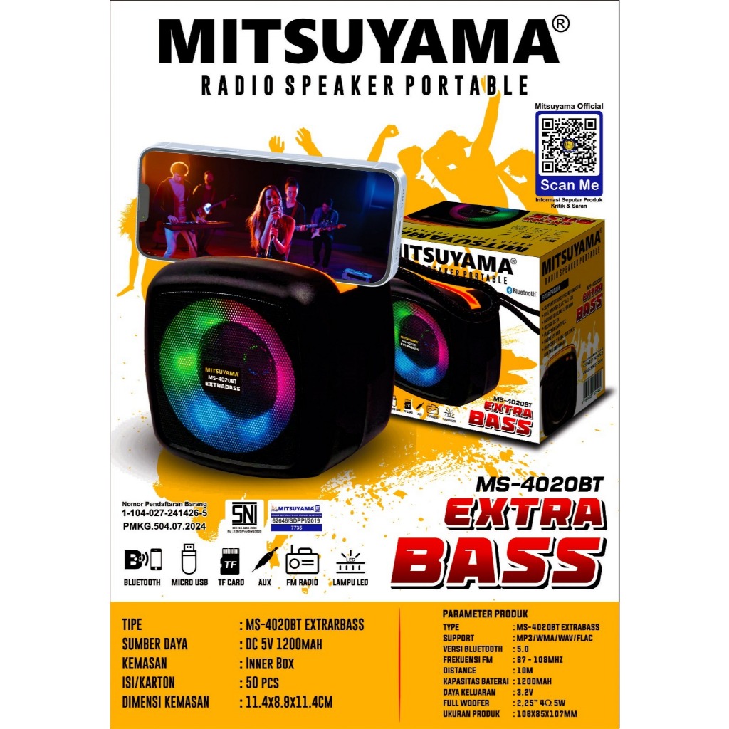 Radio Speaker Portable Bluetooth Mitsuyama Extrabass