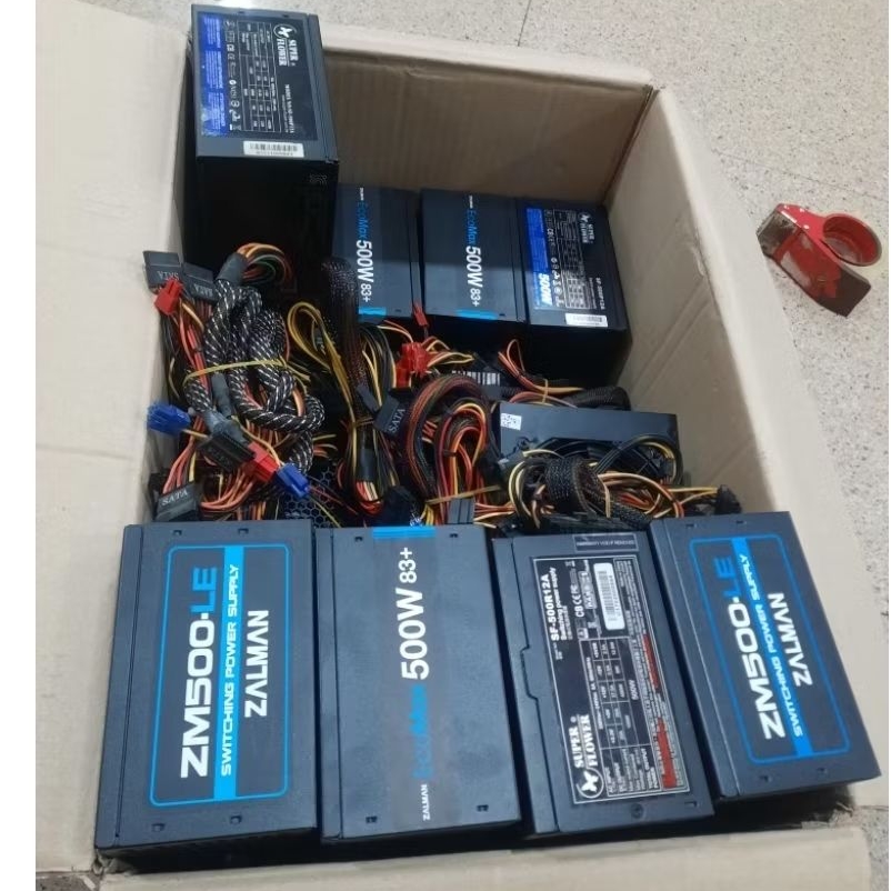 Psu Power Supply 500 Watt Pure (6+2) 2x Pin Power Vga Merk Zalman Super Flower Fsp Ex Korea