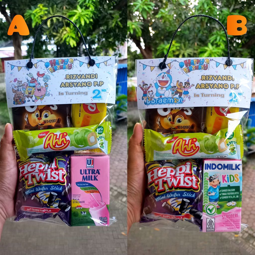 

Termurah Paket Snack Ulang Tahun Anak Free Kartu Ucapan / Bingkisan Ulang Tahun Anak / Hampers Ulang Tahun / Souvenir Ulang Tahun