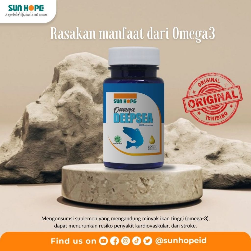 Sun Hope Omega Deep Sea, Suplemen Jantung, Pembuluh Darah, Otak dan Mata dari minyak ikan salmon ala