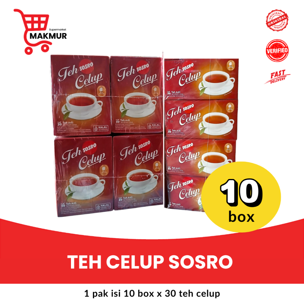 

Teh Sosro Celup 1 PAK isi 10 box x 30 teh celup ( GROSIR ) Tkmakmur24