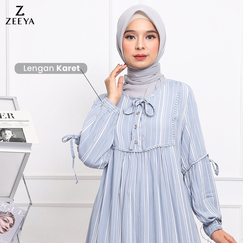 favorit zeeya collection adelia gamis midi dress baju gamis syari wanita bahan rayon premium size m