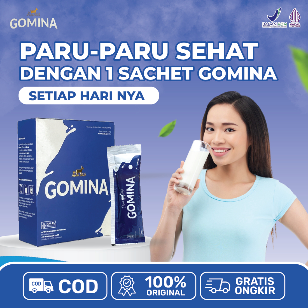 

GOMINA Susu Kambing - Hilangkan Sesak Nafas Dalam Sekali Aksi - 100% ORIGINAL