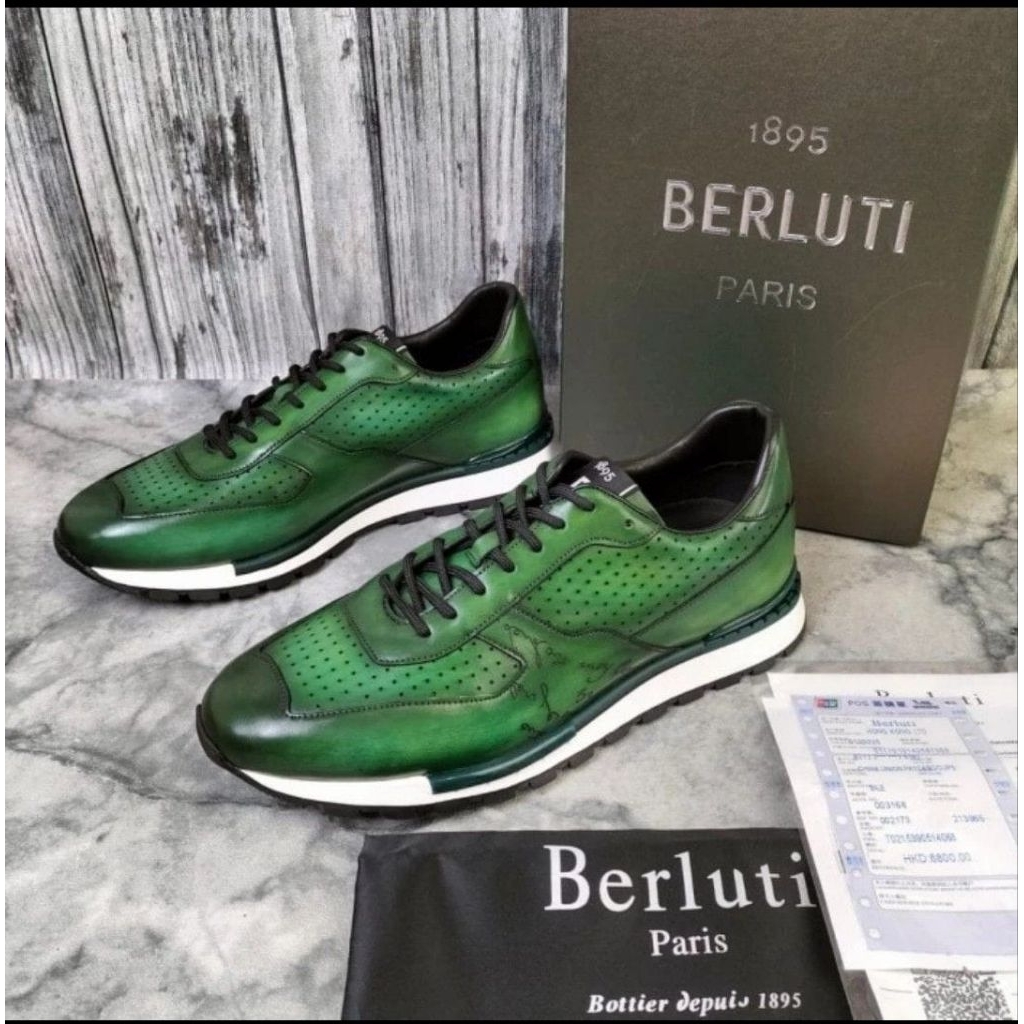 SEPATU SNEAKER PRIA BERLUTI GREEN VVIP
