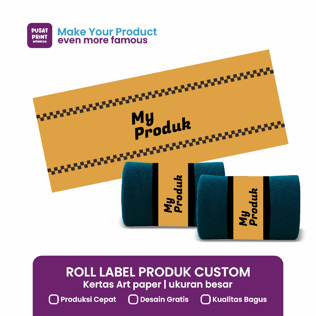 

Roll Label Souvenir, Handuk, Totebag, sejadah, Custom