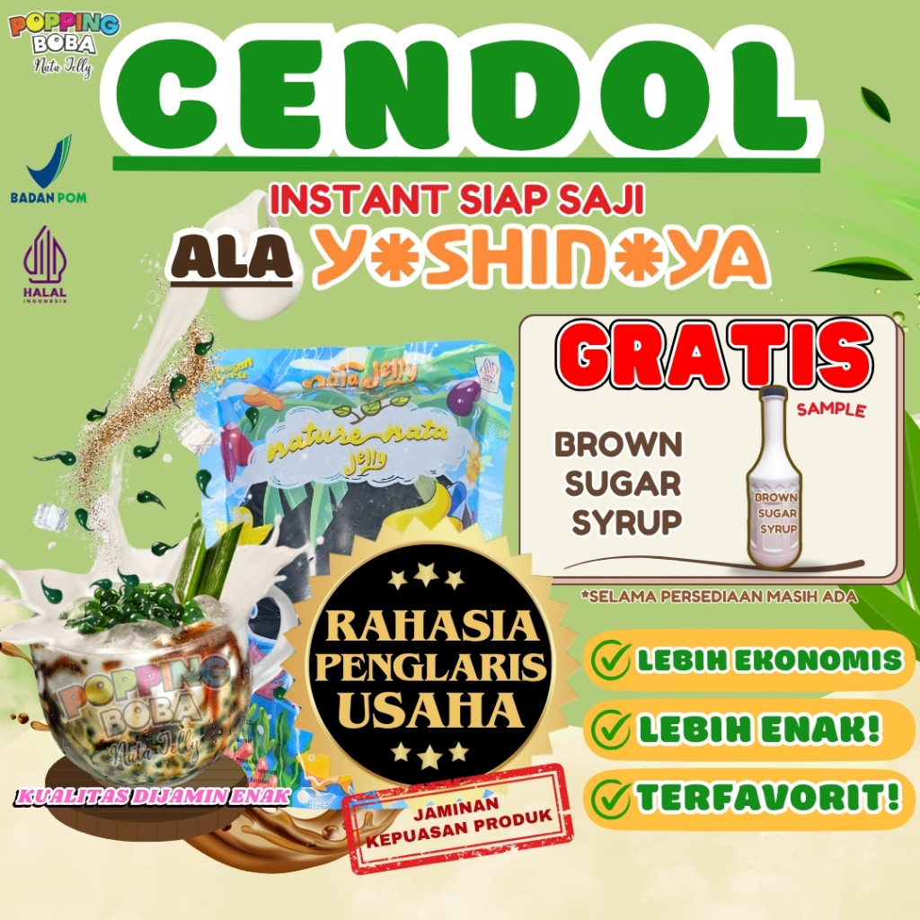 

JellyCendolKecebongAlaYoshinoyaCampuran KIS Whip Cream Krim Kocok - Jelly Cendol Kecebong 500 Gram | Cocok Untuk Semua Jenis Minuman