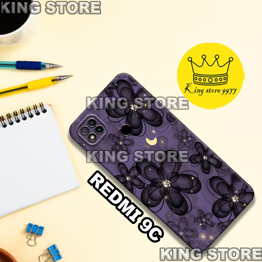 (KS5)  Softcase karet untuk REDMI 9C Motif gambar karakter Bunga/casing REDMI 9C terbaru/kesing hp/s