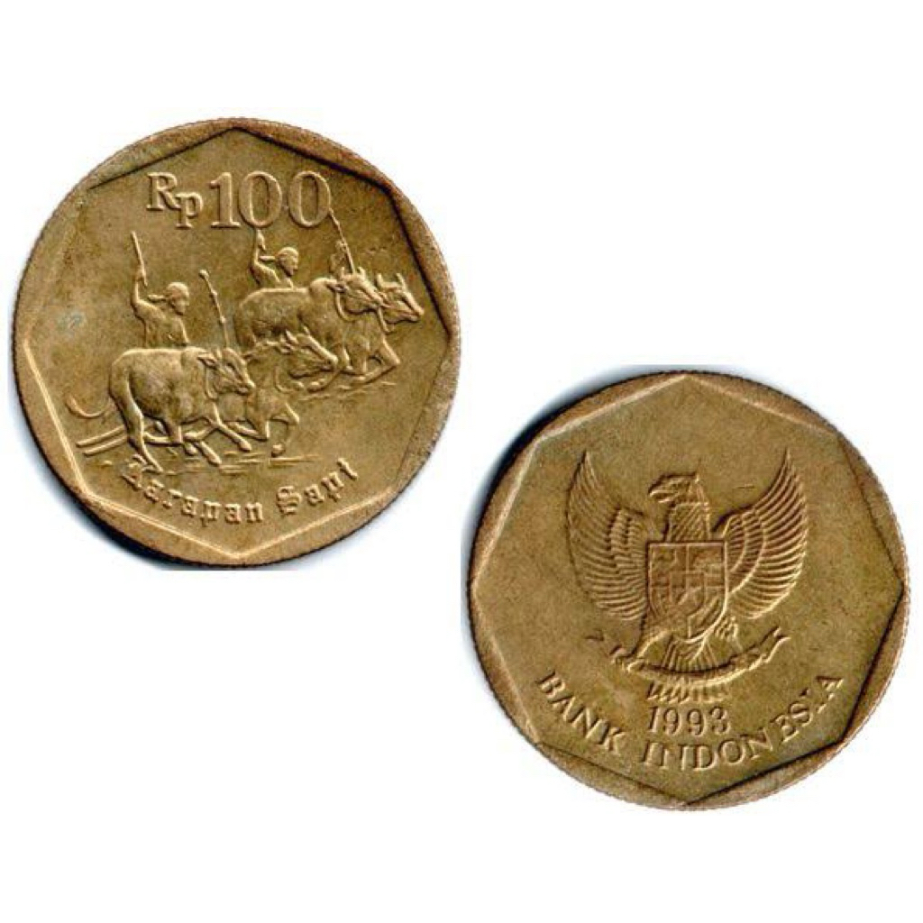 Uang logam koin 100 Karapan Sapi untuk koleksi / mahar