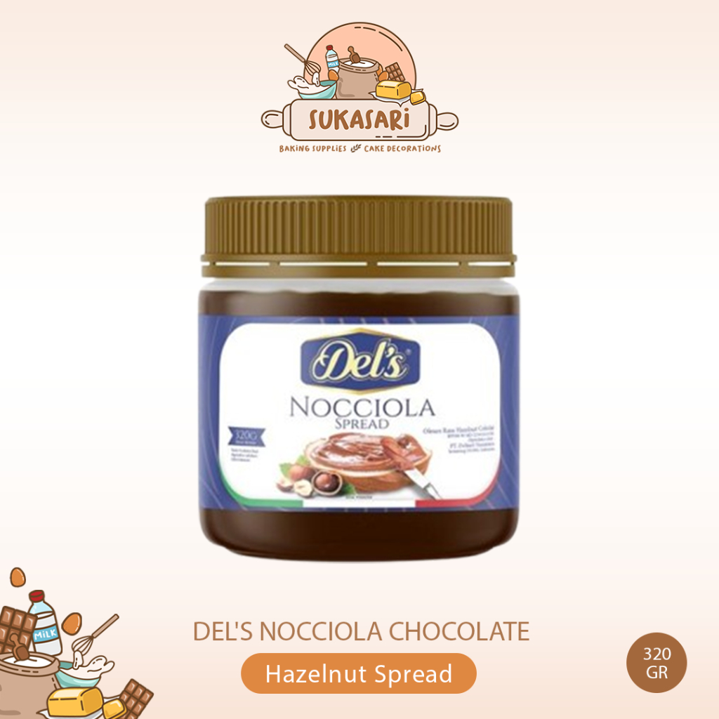 

Dels Nocciola Chocolate Hazelnut Spread 320gr / Selai Hazelnut selai coklat del's