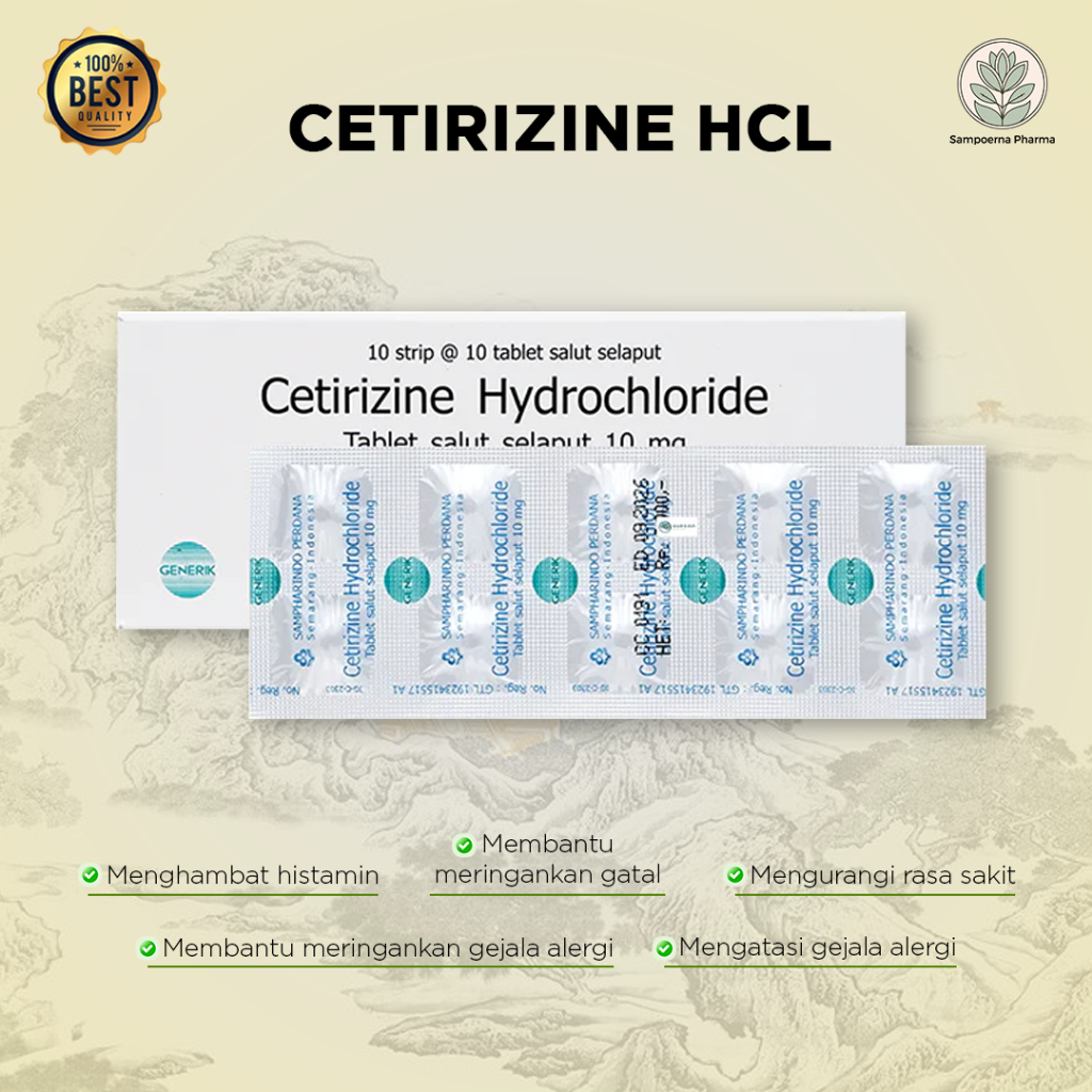Cetirizine Hydrochloride Sampharindo 10 Mg Strip 10 Tablet