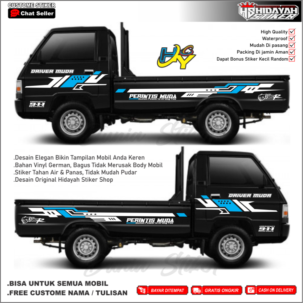 STIKER CUTTING MOBIL L300 STIKER LIST PROMO STIKER CUSTOM MOBIL PICK UP L300 SPORT BISA CUSTOM TEKS