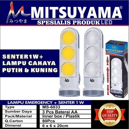 Lampu Emergency + Senter LED cahaya putih dan kuning MS-6033
