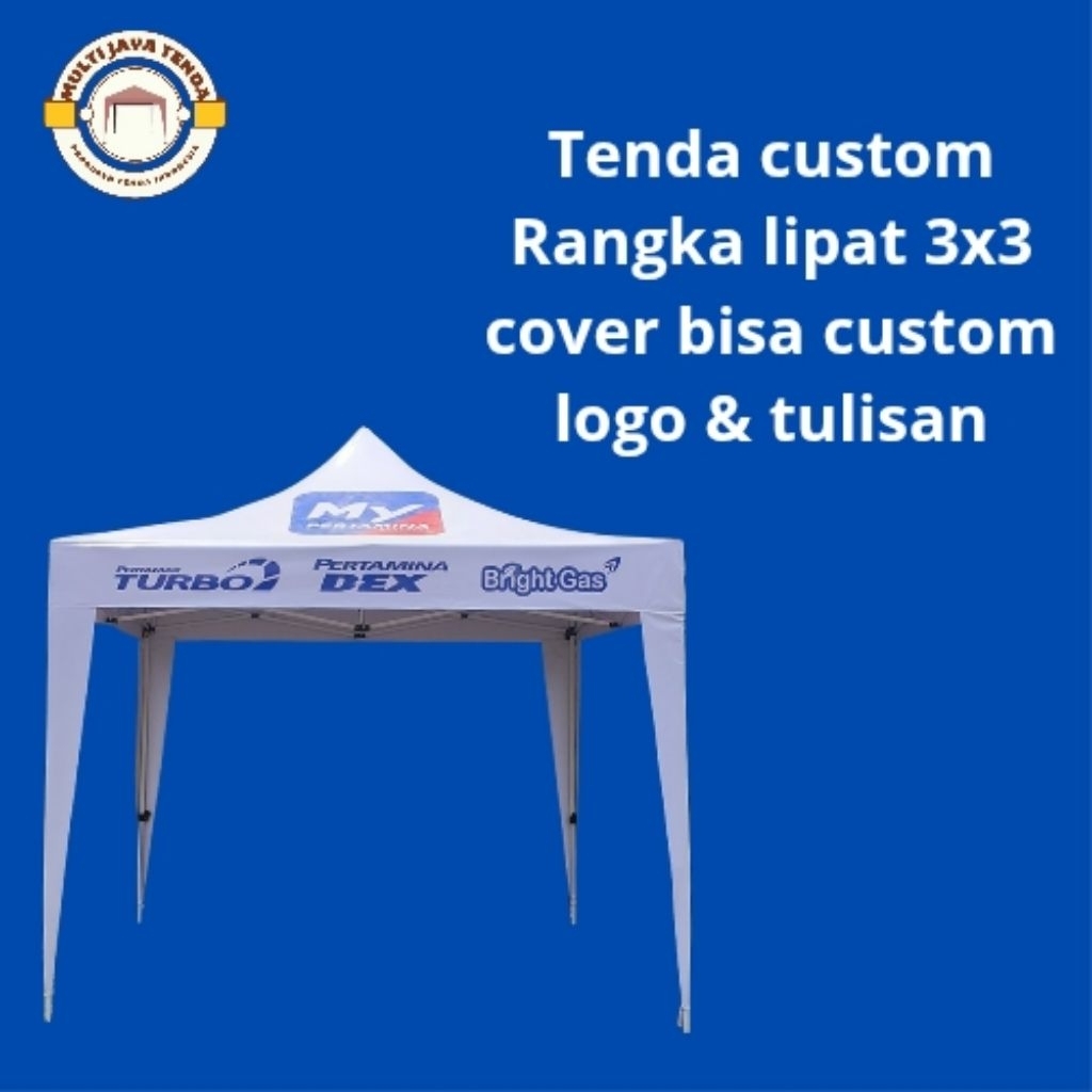TENDA LIPAT 3X3 ATAP CUSTOM LOGO