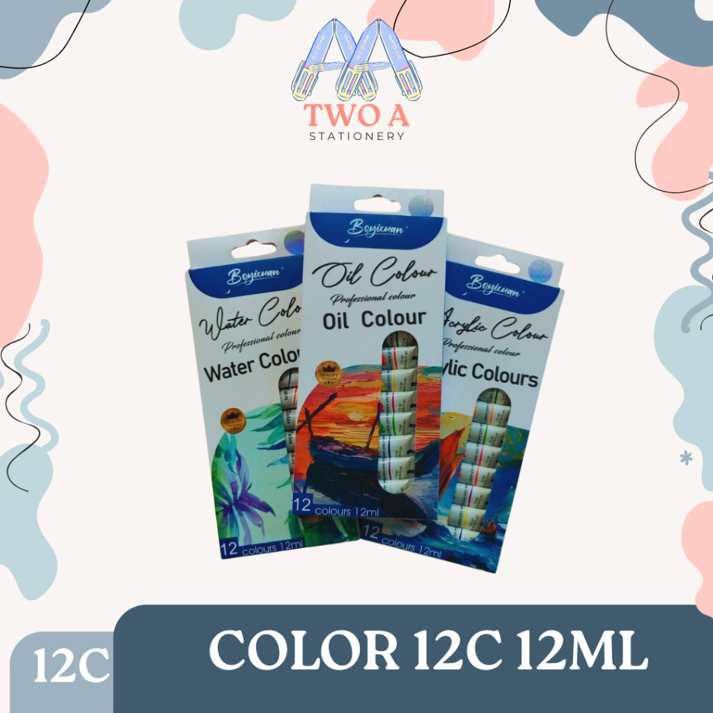 

WATER COLOR 12 COLORS 12ML / CAT AIR 12 WARNA / WATERCOLOR PAINT