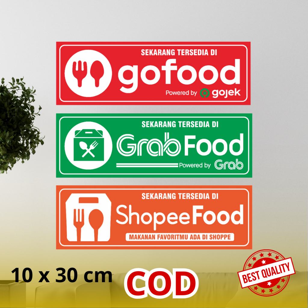 

Sticker Vynil Kini Tersedia di Grabfood Shopeefood Go Food Stiker waterproof Antiair
