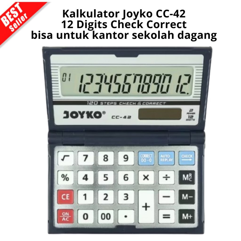 

Calculator Kalkulator Joyko CC-42 12 DigitsCheck Correct bisa untuk kantor sekolah dagang