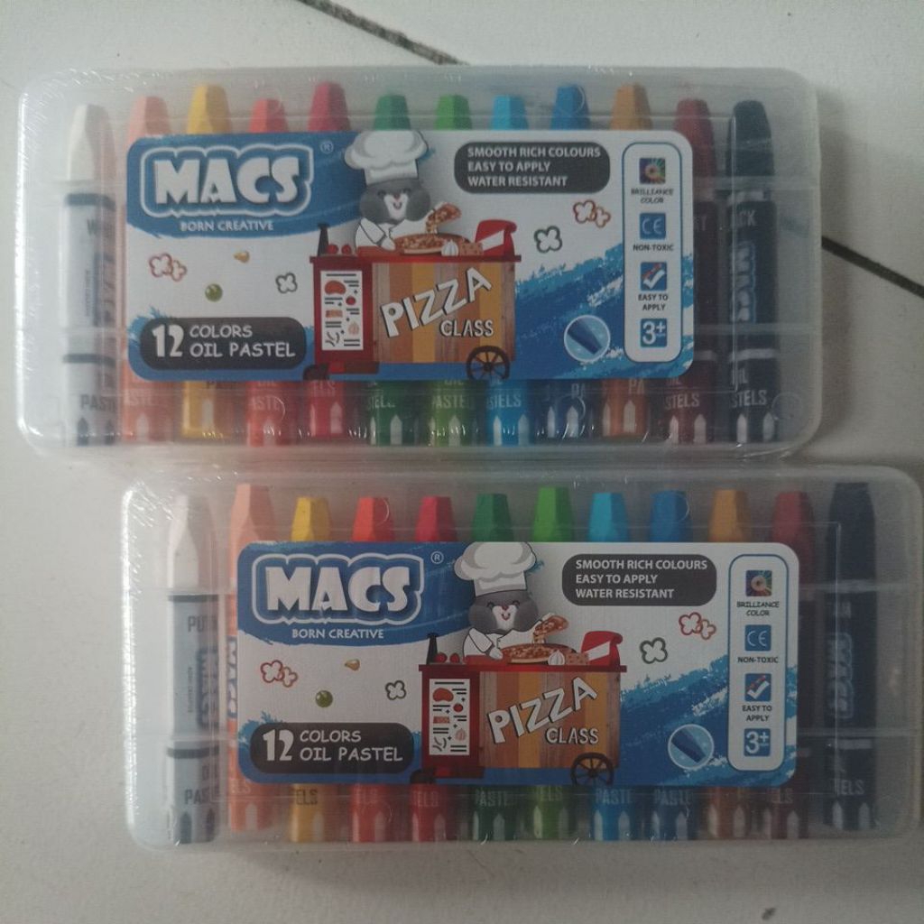 

Crayon 12 warna macs. anti air,smooth,non toxic
