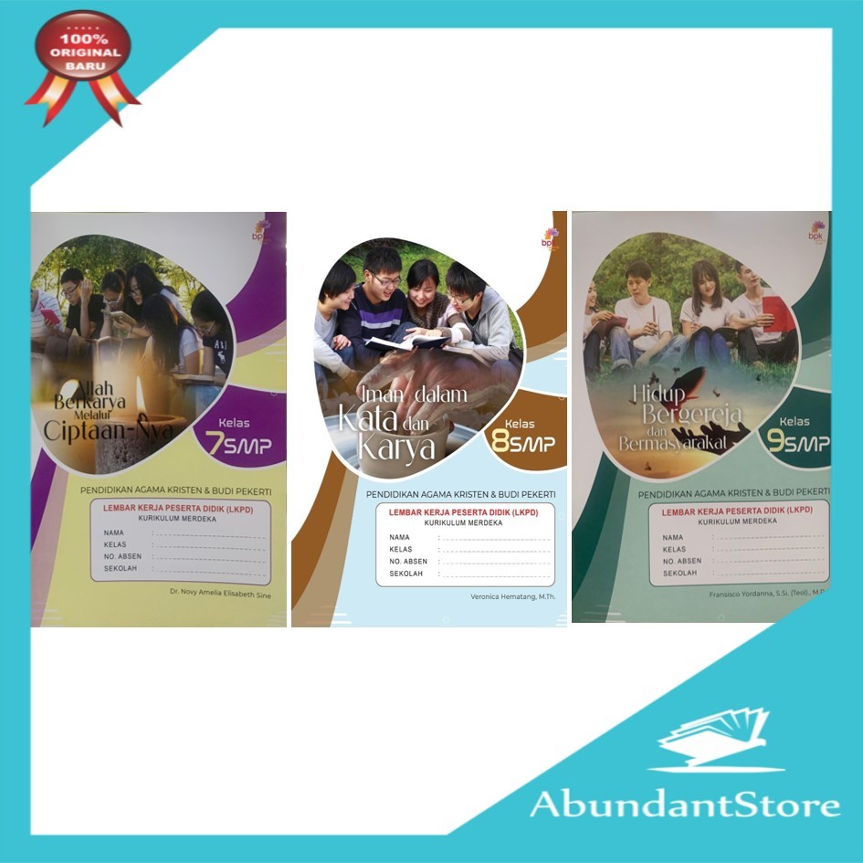 Buku LKS / LKPD Pendidikan Agama Kristen & Budi Pekerti  Kurikulum Merdeka Kelas 7 8 9 SMP