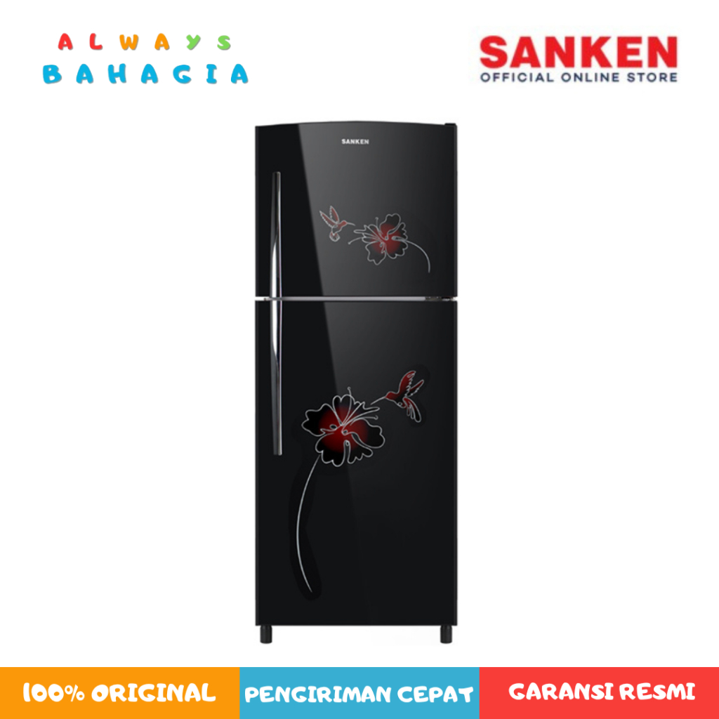 SANKEN SK-G236AH-BK Kulkas 2 Pintu Motif Kapasitas 230 Liter