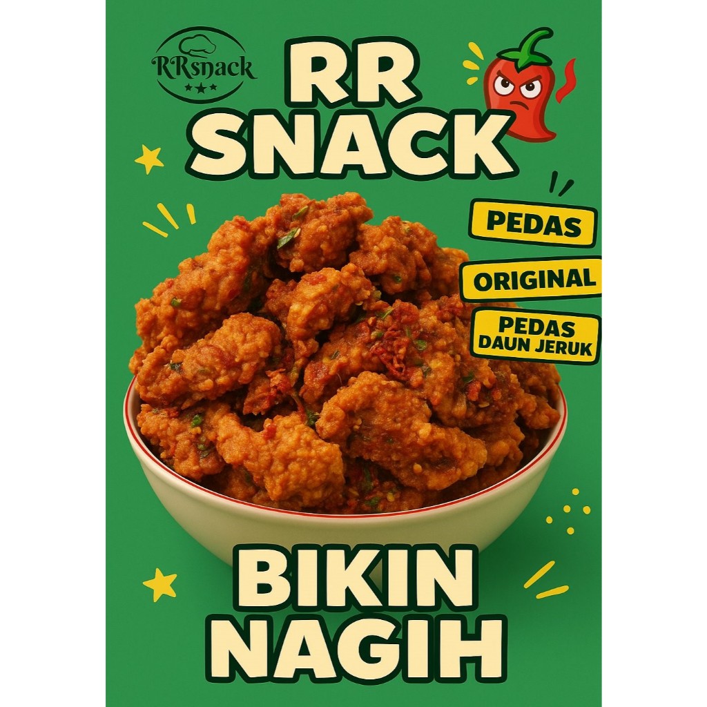 

Kulit ayam crispy pedas daun jeruk kemasan 1 KG