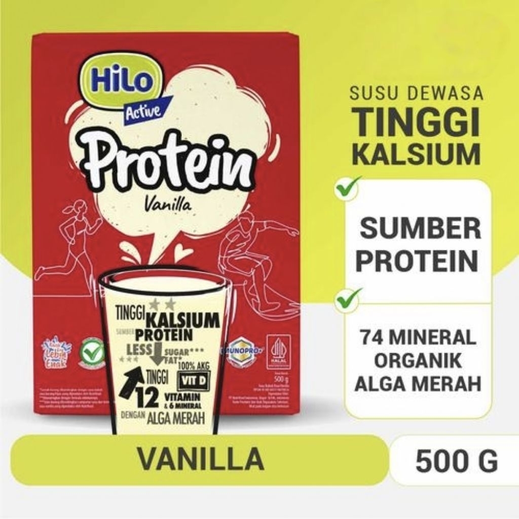 

HiLo Active Protein Vanilla 500 gr Susu Tinggi Kalsium