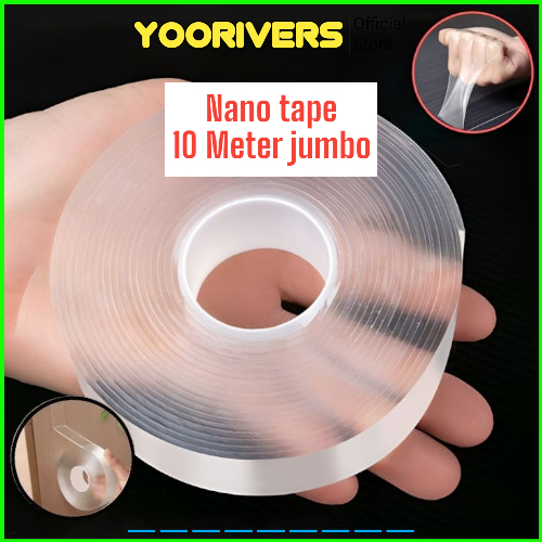

Double Tape Bening Panjang 10 METER Lakban Bening Super jumbo 10m Double Tape super kuat