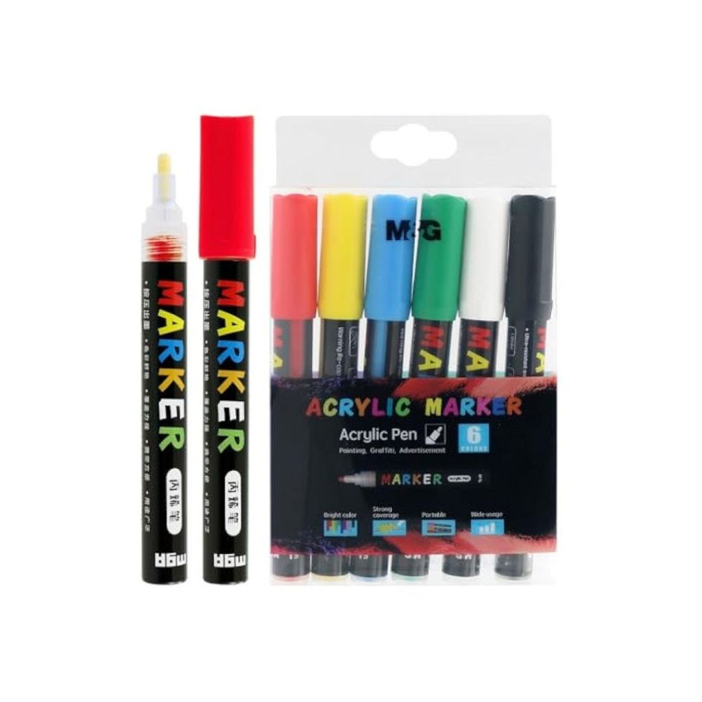 

M&G Acrylic Marker Spidol Akrilik Set 6 Warna