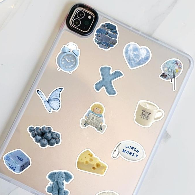 

Stiker Aesthetic Seri Biru Motif Karakter Kartun Hewan Zoo Isi 60 Pcs Decal Vinyl Anti Air