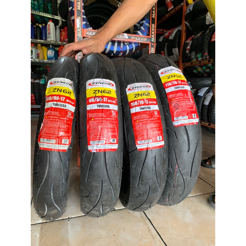 ban tubeless  zeneos  ukuran 80/80-17 & 90/80-17 & 100/70-17 dan 110/70-17 zn62 untuk motor bebek