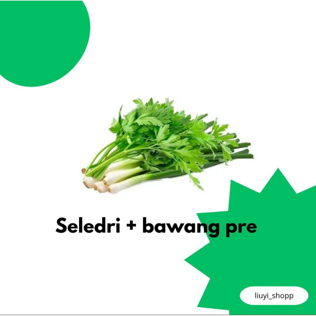 

daun seledri + bawang pree paket 5.000