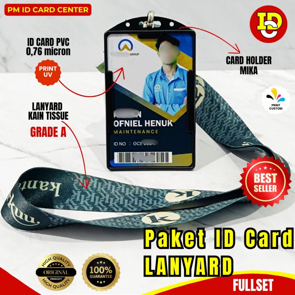 

ID Card Name Tag + Lanyard Karyawan Corporate UKM Mahasiswa Event Fullset print custom