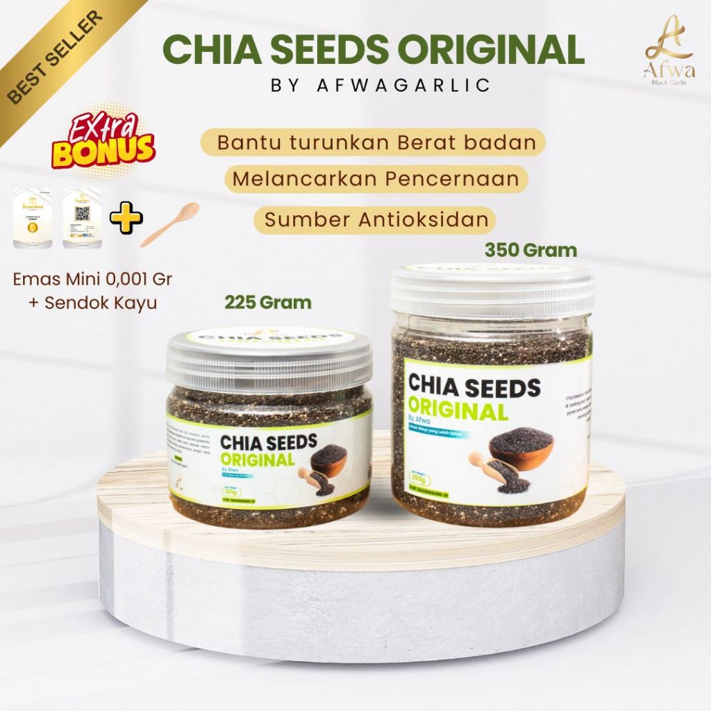 

Chia Seed Original 100% by Afwagarlic (Free Emas Mini & Sendok)