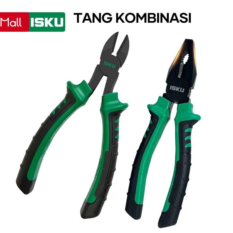 ISKU Tang kombinasi Set 8Inch Dan Tang Potong 6 inch Bahan Baja Chrome Vanadium yang telah diberi An