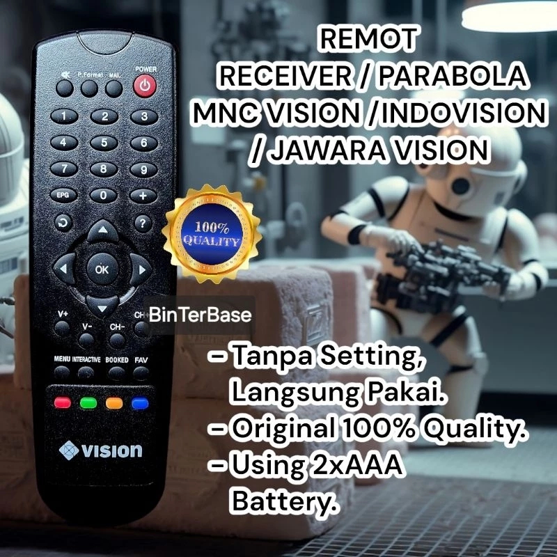Remot Remote STB MNC Vision Indovision Jawara Vision Decoder Receiver parabola Ori 100% Original Qua