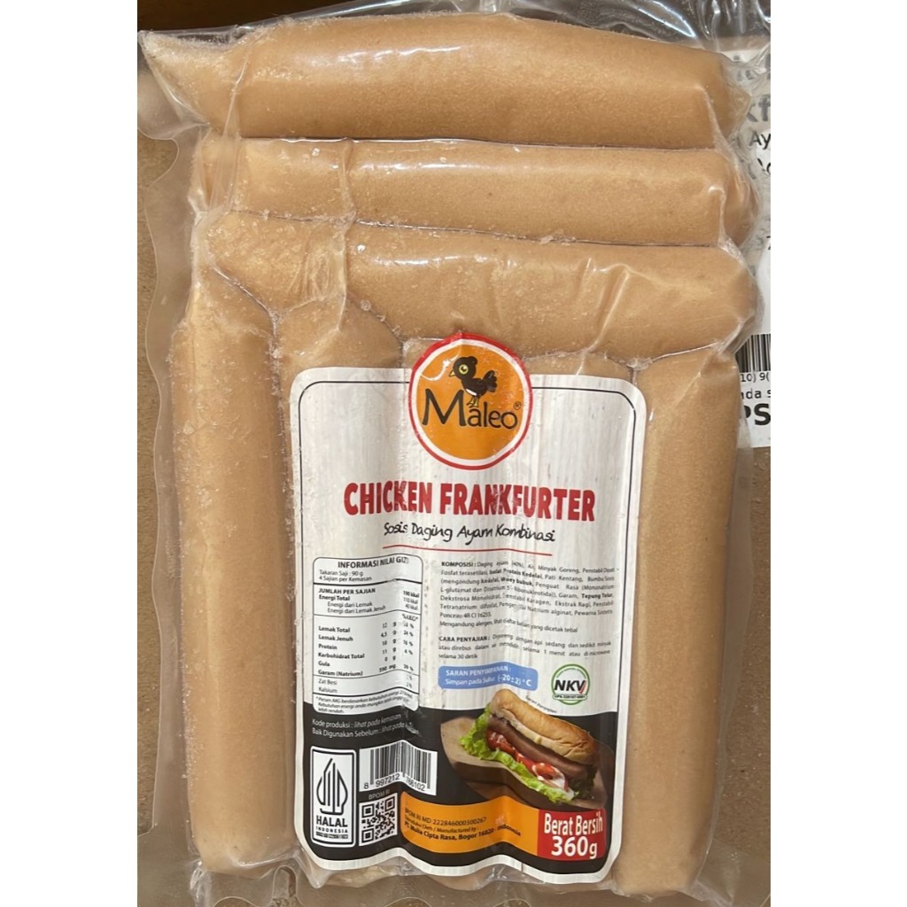 

Maleo Sosis Daging Ayam Kombinasi 360gr - Sausage Chicken Frankfurter - sameday / instant only