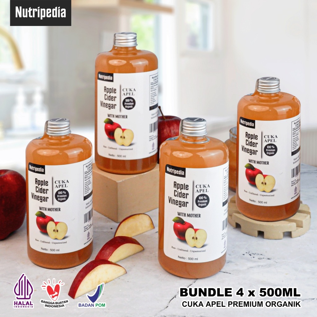 

Nutripedia Cuka Apel Paket Hemat 2 Liter Vinegar With Mother Untuk Kesehatan