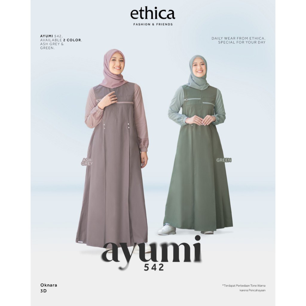 Ethica Ayumi 542 Baju Gamis Kekinian Simple Elegan
