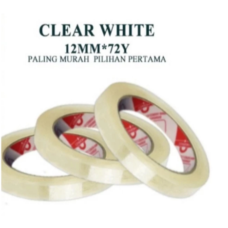 

Lakban 12mm *72yard dan 24mm *72yard Lakban kecil / Selotip super clear Isolasi atk sekolah